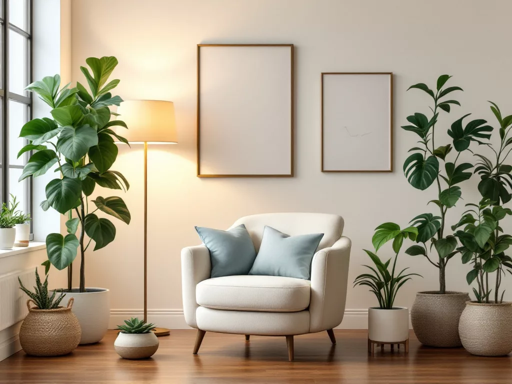 intérieur zen avec des plantes