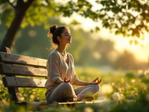 une femme qui médite pour son bien être