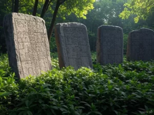 4 stèles qui représente les 4 accord toltèques