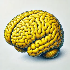 un cerveau jaune